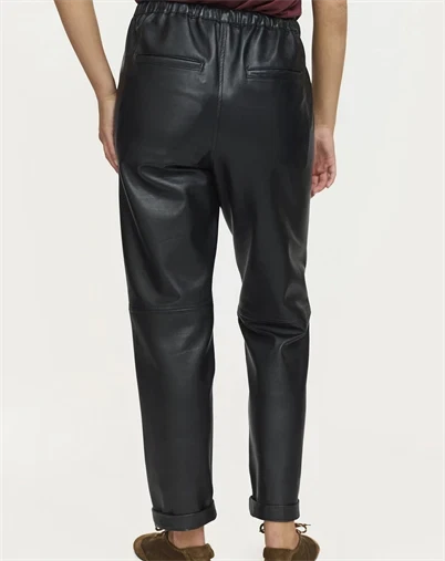 Soft Rebels - SRNylah Leather Bukser - Black